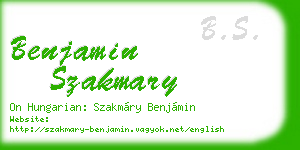 benjamin szakmary business card