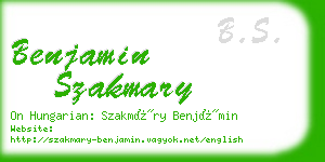 benjamin szakmary business card